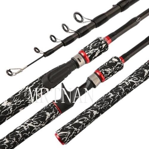 Hot sale 1.8mm 2.1mm 2.4mm 2.7mm telescopic rotating fishing rod carbon wooden handle carp fishing rod sea stone fishing rod