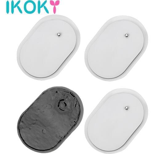 IKOKY 4PCS/SET Electrode Patches Physical Therapy Massage Pads Sex Toys for Women Adult Games Adsorption Paste Electric Shock