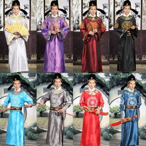 Hot Sale New New Mans Tang Suit Chinese Traditional Ancient Hanfu Men Cosplay Costume More Colors Stage Clothes for Men Robe