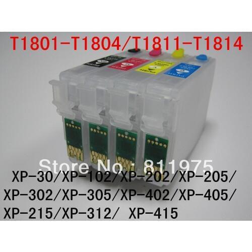 T1811 Refillable ink cartridge For Epson XP-30 XP-102 XP-202 XP-205 XP-302 XP-305 XP-402 XP-405 XP-215 XP-312 XP-415 printer