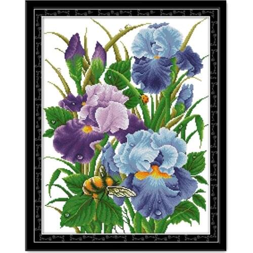 Iris 2 cross stitch kit aida 14ct 11ct count print canvas cross stitches needlework embroidery DIY handmad