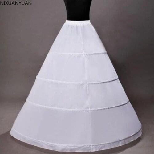 Wholesale Bridal Wedding Petticoat Ball Gown Slips Crinoline 4 Hoops Petticoats for Wedding Dress Underskirt