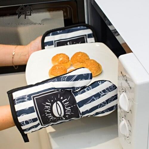2pcs Kitchen Gloves Insulation Pattern Pad Cooking Microwave Gloves Baking BBQ Oven Potholders Oven Mitts Potholder Pad