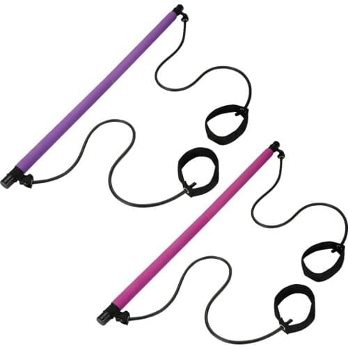 Portable Pilates Bar Stick with Resistance Band for Gym Home Fitness Sports Stretch Pilates Exercise Stick Toning Bar Fitness