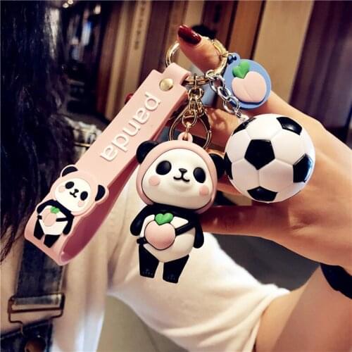 Rubber Keychain Soft Silicone Bag Pendant Panda Key Chains For Women Keychain Accessories Trendy 2021