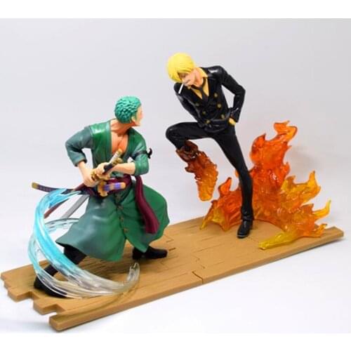 One Piece Roronoa Zoro VS Sanji Battle Form Statue Toys PVC Action Figure Desk Collectible Toy Birthday Gift