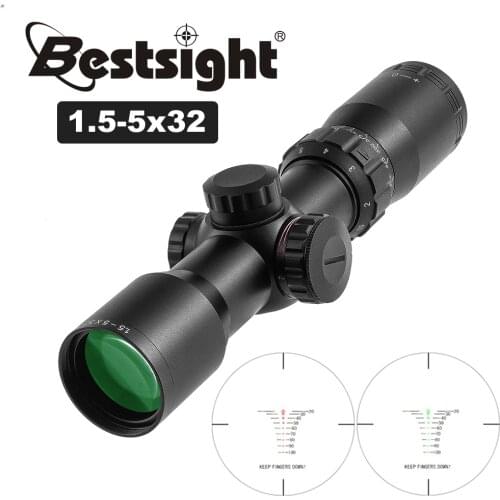 Tactical 1.5-5x32 Optic Hunting Scopes Digital Differentiation Reticle Rifle Scope Tactical Rifle Sight With Flip Cover