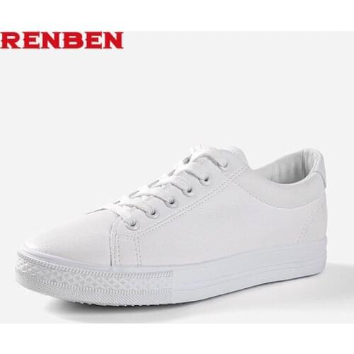 PU Leather Flat Shoes For Women 2018 Spring Summer Fashion Casual White Loafers Shoes Round Toe Lace-up Muffin Female Shoes