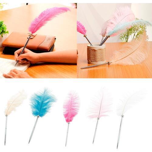Vintage Feather Signing Pen Ball Pen Wedding Reception Party Guest Signature Pen Party Supplier