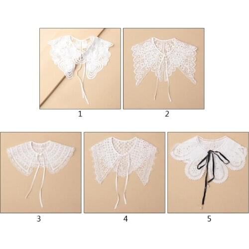 Hollowed Geometric Embroidery False Shirt Collar Various Shape Fashionable Decorative Faux Collar Chic Detachable Collar