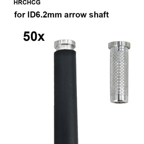 50PCS Aluminum Arrow Insert For Inner Diatmeter 6.2mm Carbon Arrows Shaft Outdoor Hunting Shooting Adult Entertainment Sports