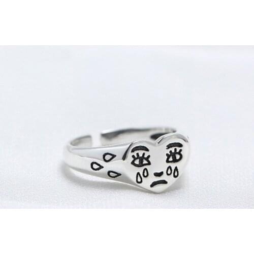 Creative Cry Face Rings for Women New Trendy Fashion Female Resizable Ring Jewelry Ladies Bar Night Club Jewelry Gifts