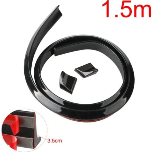 1.5m Universal Glossy Black Car Rear Roof Splitter Spoiler Trim Strip Auto Tail Wing Lips Protector Trunk Lip Stickers