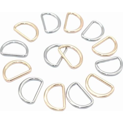15mm Silver metal D ring Connector Loop D bag clasp connector buckle D circles Belt Buckles for Handbag Purse hardware 20pcs