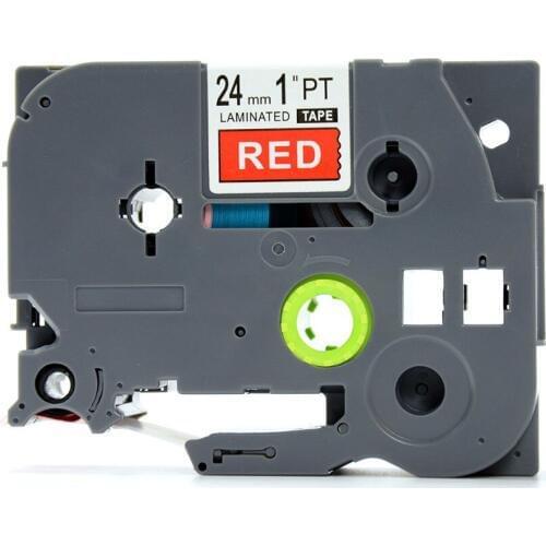 2PCS Compatible Brother P-TOUCH TZe-455 TZ-455 TZE455 TZE 455 24mm white on red laminated TZ label tape