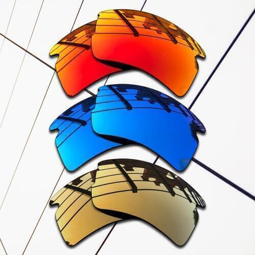 E.O.S 3 Pairs Ice blue & Fire Red & Bronze Gold Polarized Replacement Lenses for Oakley Flak 2.0 XL OO9188 Sunglasses