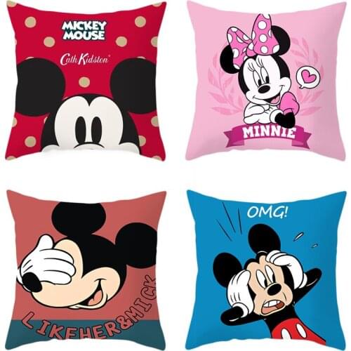 45x45cm Mickey Mouse Cushion Cover Disney Minnie Mouse Throw Pillowcase Home Textile Pillow Cover Christmas Decorations for Home