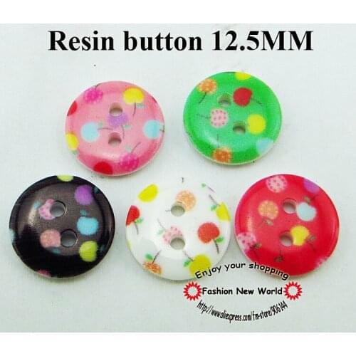 50PCS 12.5MM 5colors Dyed RESIN buttons coat boots sewing clothes accessories R-236-1