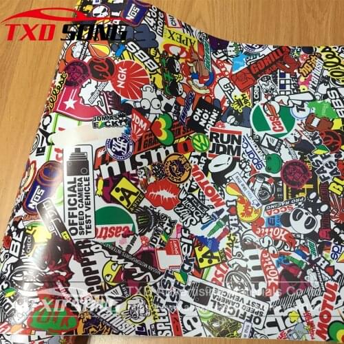50CMX200CM/300CM for 2 models new size Sticker bomb Vinyl Wrap StickerBOMB Adhesive Cartoon Motorcycle Bike Scooter Bomb Film