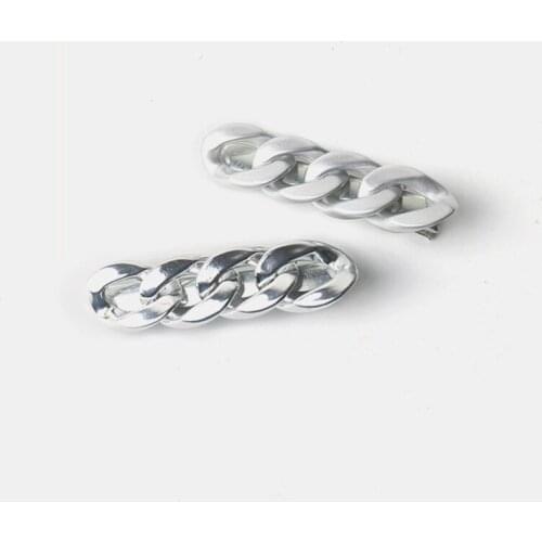 Korea Style Joker Hair Accessories Matte Silver Color Alloy Chain Design Hair Pins Girls' Side Hair Grips