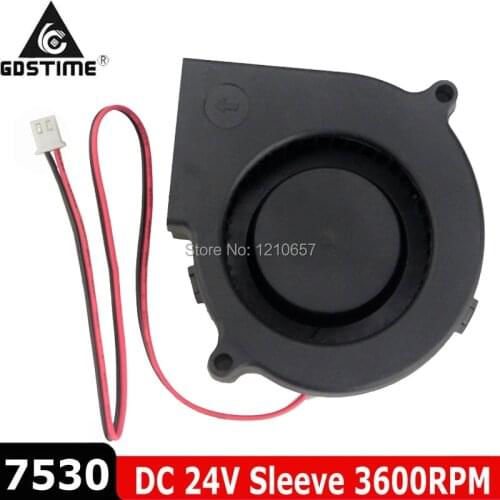 1PCS Gdstime DC 24V 2Pin 7530 75mm 75x30mm 7530s Brushless Blower Fan