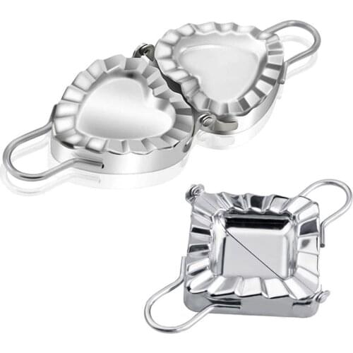 Stainless Steel Square /Heart Shaped Dumpling Mould Lazy Must-Ravioli Making Mold Mould Baking Tools Home Kitchen Dumpling Maker