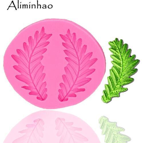 B0713 Seaweed leaf Shape for DIY Cake border Silicone mold chocolate fondant cake decorating tools Resin Clay Mould