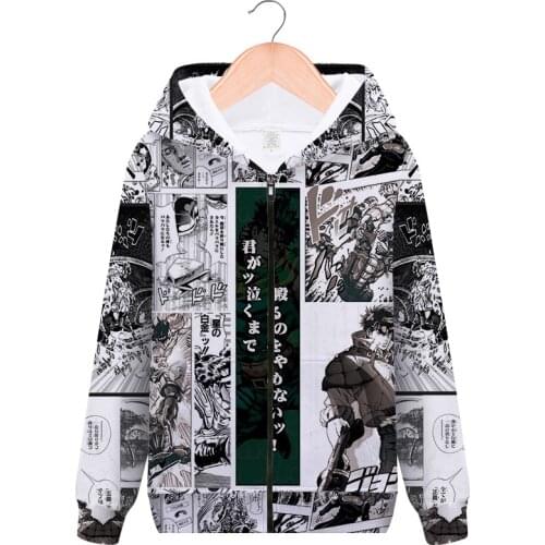 Jojo Bizzare Adventure Hoodie Killer Queen Hoodies Pullover Hoodie Long Sleeve Hoodies Sweatshirt Men Cosplay Zipper Jacket Tops