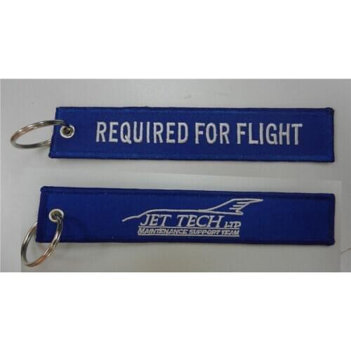 Jet Tech Mantenance Support Team Required For Flight Embroidered Keychains Straps