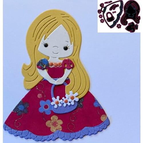 Beautiful lovely girl Cutting Dies Stencils for DIY Scrapbooking photo album Decorative Embossing DIY Paper Cards 4887