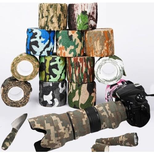 1 Roll Camouflage Elastic Wrap Tape Hunt Disguise Elastoplast Self Adhesive Sports Protector Knee Finger Ankle Athletic Bandage