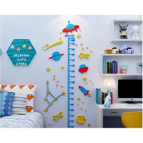 Cartoon Height Wall Sticker 3D Childrens Measuring Ruler Card Wall Sticker Living Room/Baby Room Wall Decoration Stickers 1 Set