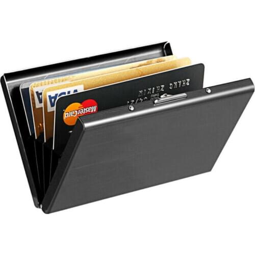 Credit Card ID Holder Slim Money Travel Wallet Men Stainless Steel RFID Blocking