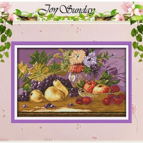 Fruit feast Painting Counted Cross Stitch wholesale Cross Stitch Sets 11CT printed 14CT Cross Stitch Kits Embroidery Needlework