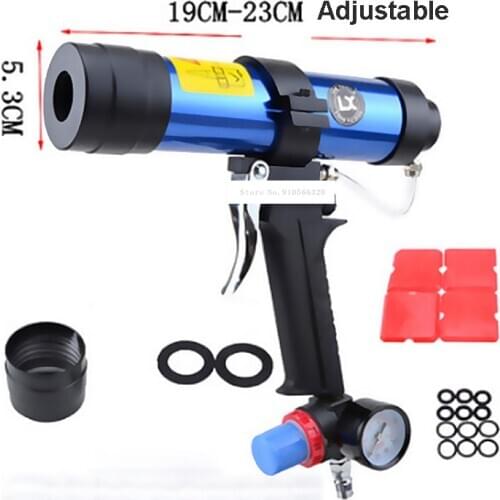 New Arrival Pneumatic Caulking Gun Set 310ML Glass Glue Air Rubber Guns Tool Hard Glue Gun With Watch Valve 19CM-23CM Adjustable