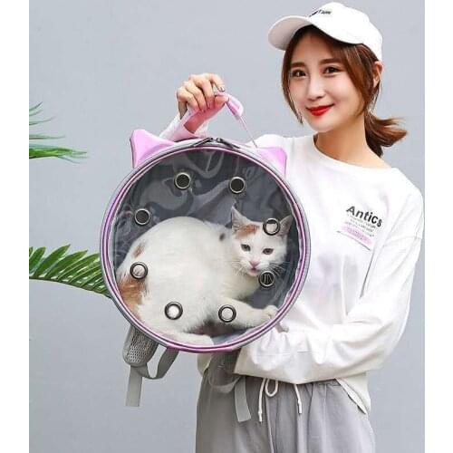 New Laser Transparent Pet Backpack Cat Bag Portable Go Out Portable Breathable Double Shoulder Pet Supplies Space Bag Carrier