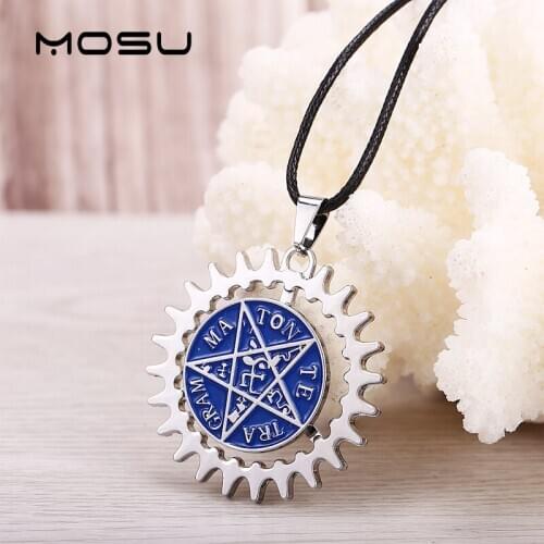 MOSU Black Butler Necklace Rotatable cosplay pendant High Quality metal Jewelry can dropshipping