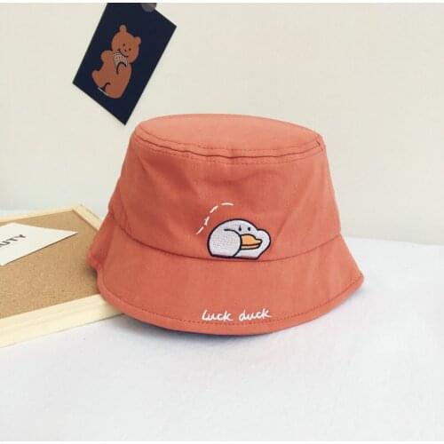 The Cartoon embroidery Bucket Hat Fisherman Hat outdoor travel hat Sun Cap Hats for children boys and girls 46