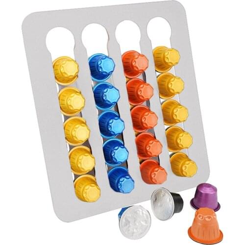 24 Cups Nespresso Capsule Holder Stand For Cabinets Wall Glass Doors Coffee Pod Rack Storage Shelves Cafe Accessories