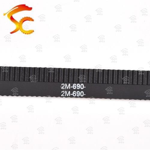 2pcs 2GT-690-6/10mm belt closed loop rubber 2GT-690-6/10mm timing belt Teeth 345 Length 690mm width 10/6mm for 3D printer