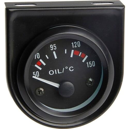 Universal 2" 52mm LED Light Car Pointer Oil Temperature Temp Gauge 50-150℃ New 40GF