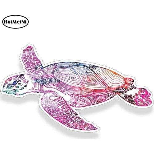 HotMeiNi 13cm x 7.8cm For Watercolor Sea Turtle Car Stickers Waterproof Decal Personality Creative Laptop Refrigerator Decor