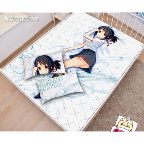Japanese Anime Cartoon miyamizu mitsuha Cover Fitted Sheet Fitted cover bedspread counterpane