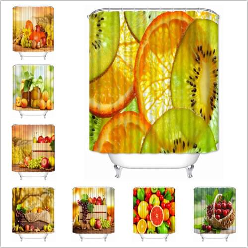 Musife Custom Color fruit Shower Curtain Waterproof Polyester Fabric Bathroom With Hooks DIY Home Decor