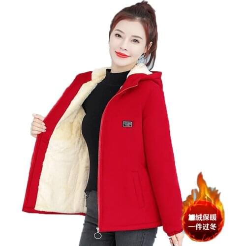 Plus Velvet Padded Winter Womens Jacket Winter Clothing 2021 New Casual Fashion All-Match Female Short Coat Ladies Cotton Coats