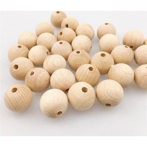 150pcs/Pack Baby Teether Beech Wooden Chewable 8-20mm Round Beads Ecofriendly Beech Beads DIY Craft Jewelry Accessories