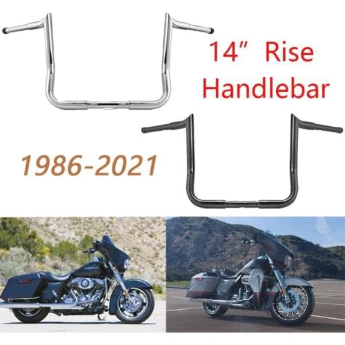 14" Chrome Black Rise Handlebar Monkey Baggers Bar For Harley Electra Street Glide Touring 1986-2020 Motorcycle Accessories