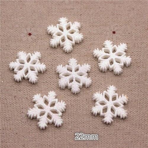 20pcs 22mm Kawaii Resin Glitter Snowflake Flatback Cabochon DIY Craft Scrapbooking