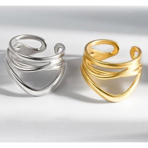 2021 Europe And The United States Exaggerated Style Ring Irregular Multi-Layer Shape Ring Female Temperament Ring Gift