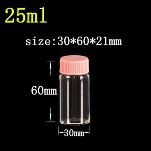 30*60*21mm 25ml Glass Jars With Plastic Cap Transparent Empty Glass Bottles Jars Containers 24pcs/lot